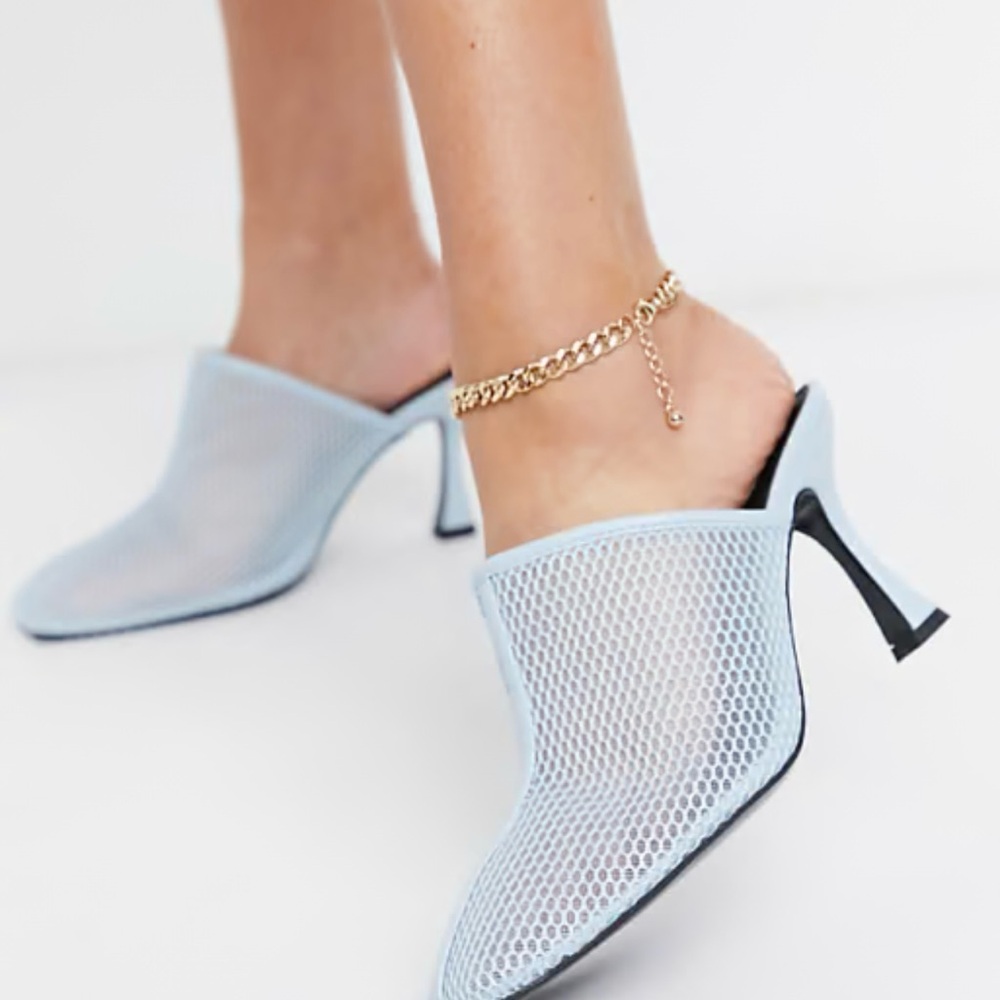 ASOS Light Blue Mesh Mules